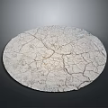 Dry Cracked Circular Surface With Deep Fissures And Rough Texture Against Dark Background