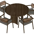 New Chinese Dining Table and Chair Combination 3d model