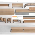 Various Wooden Bench Designs With Modern Styles And Different Structures 3d model