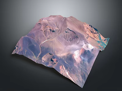 Aerial View Of Colorful Mountainous Landscape With Geological Formations Ridges And Valleys 3d model