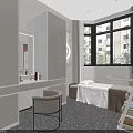 Medical Hand Washing Station With Green Cabinets Double Sinks Wall Notice Boards And Window Curtains