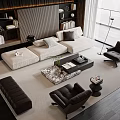 Modern Minotti Sofa Coffee Table Combination 3d model
