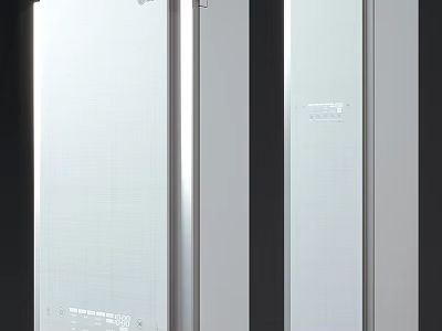 Sleek Modern Stainless Steel Double Door Refrigerator With Contemporary Design For Kitchen Use 3d model