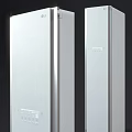 Sleek Modern Stainless Steel Double Door Refrigerator With Contemporary Design For Kitchen Use