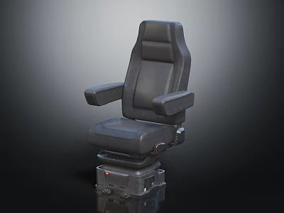 Sleek Black Office Chair With Padded Armrests And Adjustable Metal Base 3d model