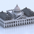 European-style architecture, ancient European-style palace, castle 3d model