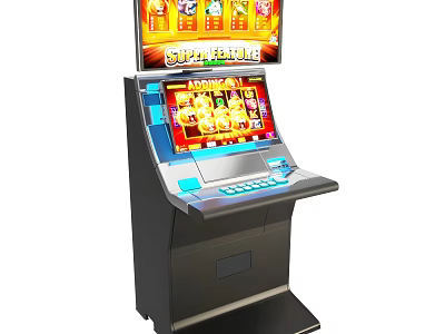 Colorful Slot Machine Entertainment Appliance With Gaming Reels And Vibrant Display Screen 3d model