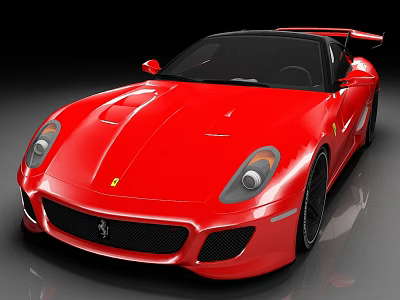 Sleek Red Ferrari Sports Car With Convertible Top And Aerodynamic Design 3d model