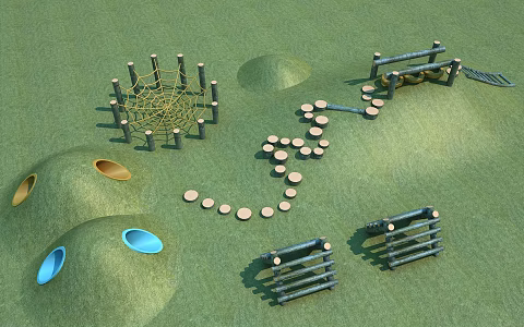 Modern playground amusement equipment kindergarten playground kindergarten activity venue kindergarten sketch children's playground 3d model