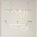 Modern Curved Linear Chandelier With Elegant Hanging Design And LED Light For Interior Space