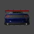 Blue Police Sports Car with Roof Lights and Front Push Bumper