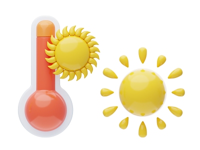 Modern Sun Thermometer Cartoon Sun 3d model