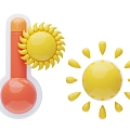 Modern Sun Thermometer Cartoon Sun 3d model