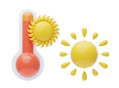 Modern Sun Thermometer Cartoon Sun 3d model