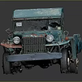 Rusty Teal Old Functional Truck Featuring Worn Body And Paint 3d model
