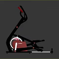 Red And Black Elliptical Trainer Home Fitness Exercise Equipment With Adjustable Resistance And Comfortable Seat