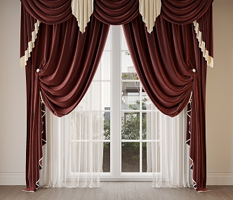 Modern Curtain Fabric Curtain Door Curtain 3d model