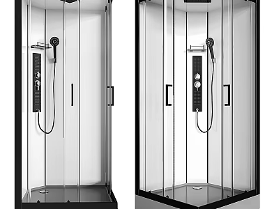 Modern Steam Shower Sauna Enclosure With Glass Doors Control Panel And Shower Head 3d model