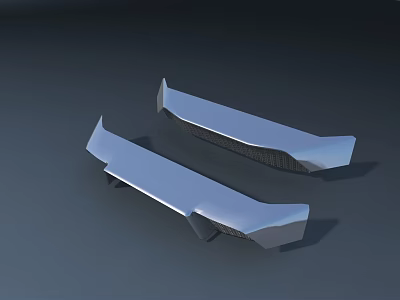 Silver Car Side Skirts With Carbon Fiber Accents And Smooth Surface Design 3d model