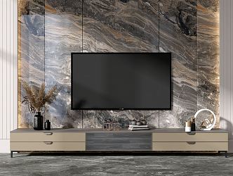 Modern TV Cabinet TV Cabinet Ornaments Combination 3d model