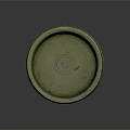 Golden Round Covered Container With Engraved Pattern And Brass Finish 3d model