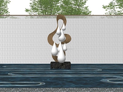 Modern City Sculpture Waterscape Sculpture Wall model