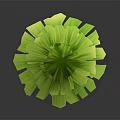 Green Origami Style Tree With Layered Leaves And Brown Trunk On Gray Background