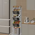 Multi tier Kitchen Storage Shelf With Baskets For Vegetables Fruits And Jars