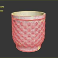 White Diamond Patterned Household Container For Modern Home Decor Use 3d model