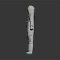 Astronaut in White Spacesuit with Gold Helmet Blue Gloves and Red Buttons for Space Missions