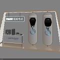 BMW Super Electric Display Shelf With Auropower Box Dual Chargers Modern Lighting Sleek Design