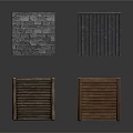 Architectural Building Materials With Wooden Grilles And Stone Tile Design Elements