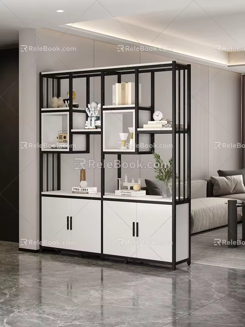 Simple Storage Rack Bookshelf Shelf Decorative Rack Shoe Cabinet Partition Cabinet 3d model