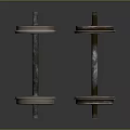 Pair Of Vintage Metal Dumbbells With Classic Weight Plates And Iron Bars For Home Fitness
