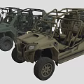 Military Utility Vehicles With Open Structure Off Road Tires And Mounted Machine Gun