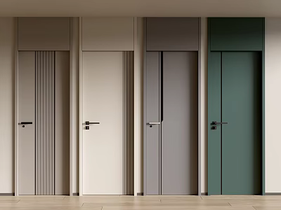 Modern Hinged Doors In Various Colors With Sleek Design For Interior Spaces 3d model