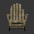 Rustic Wooden Outdoor Chair Featuring Natural Wood Grain And Armrests