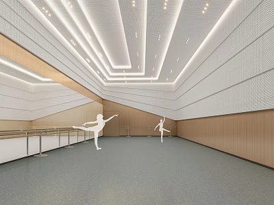 Modern Fitness Gym Featuring Treadmills Strength Training Gear and Yoga Practice Space 3d model