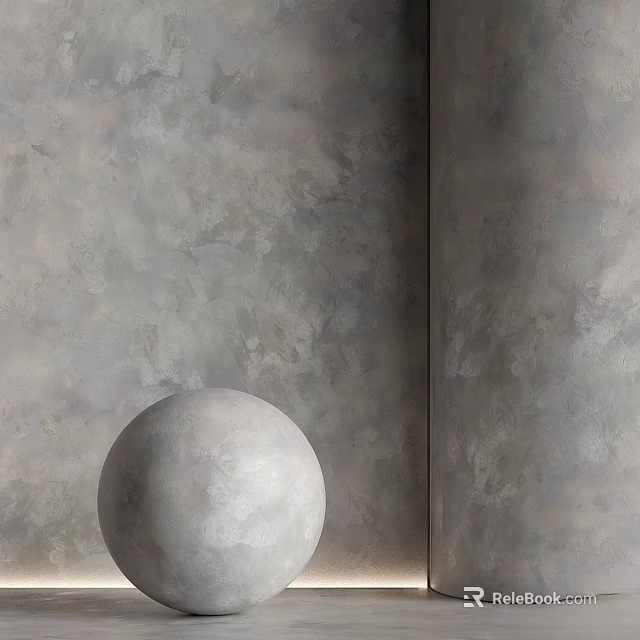 White Spherical Component With Smooth Surface Against Gray Textured Wall Design 3d model