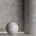 White Spherical Component With Smooth Surface Against Gray Textured Wall Design 3d model
