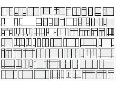 Various Window Pane Patterns With Different Geometric Shapes And Designs 3d model