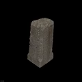 Two Stone Wood Decorative Pillars With Rough Surface And Red Patterns On Black Background 3d model
