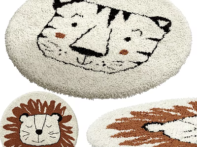 Shower Sauna Bathroom Mats Featuring Cute Animal Designs And Soft Plush Texture 3d model