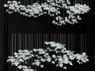 Modern Crystal Chandeliers With Snowflake Design Hanging Multiple Sparkling Lights For Interior Decoration 3d model
