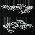 Modern Crystal Chandeliers With Snowflake Design Hanging Multiple Sparkling Lights For Interior Decoration