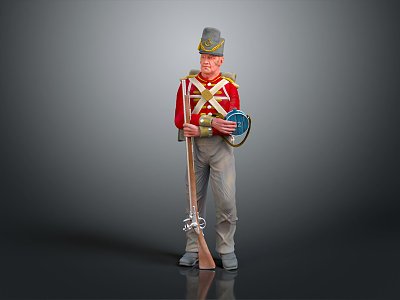 Modern game character soldier warrior soldier character model