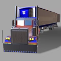 Optimus Prime Game Movie Character In Truck Form With Blue Logo And Semi Trailer