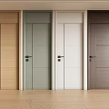 Modern Interior Swing Doors in Different Colors with Wooden Panels and Handles