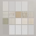 Various Style Floor Tiles Samples With Different Textures And Colors Arranged On Wall 3d model