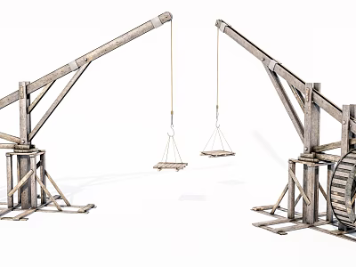 Industrial Lifting Equipment With Metal Mechanical Arms And Dual Suspension Platforms 3d model